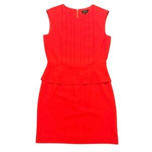 TAHARI ARTHUR S LEVINE Red Cap Sleeve Peplum Dress Size 10/Medium